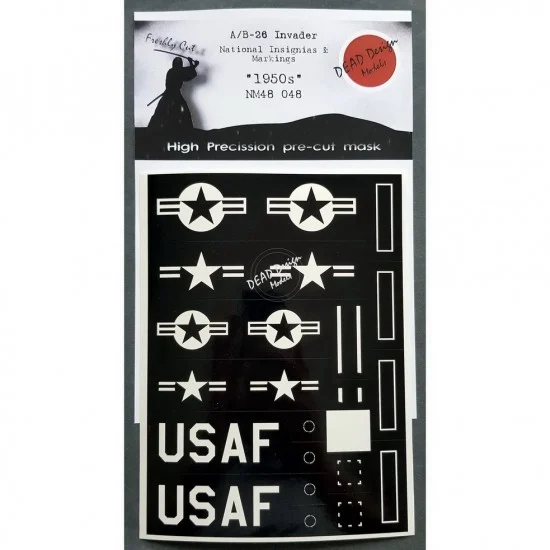 DEAD Design NM48048 1/48 Douglas A/B-26 Invader National Insignias 1950s Canopy Masking for ICM kits