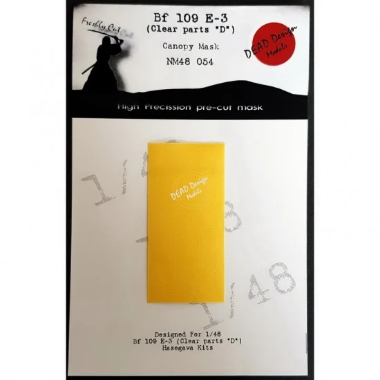 DEAD Design NM48054 1/48 Messerschmitt Bf 109 E Canopy Masking for Hasegawa kits - Model Planes