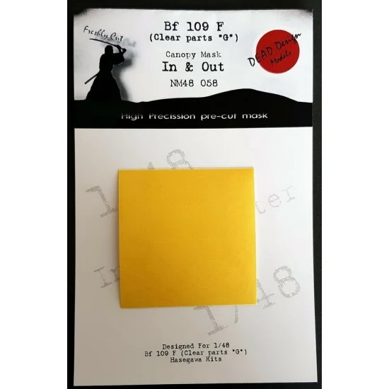DEAD Design NM48058 1/48 Messerschmitt Bf 109 F In & Out Canopy Masking for Hasegawa kits - Model Planes