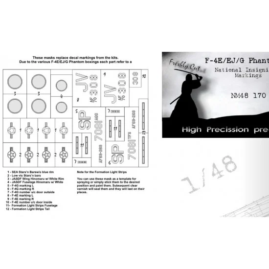 DEAD Design NM48170 1/48 McDonnell Douglas F-4E/EJ Phantom II National Insignias Masking for Zoukei-Mura