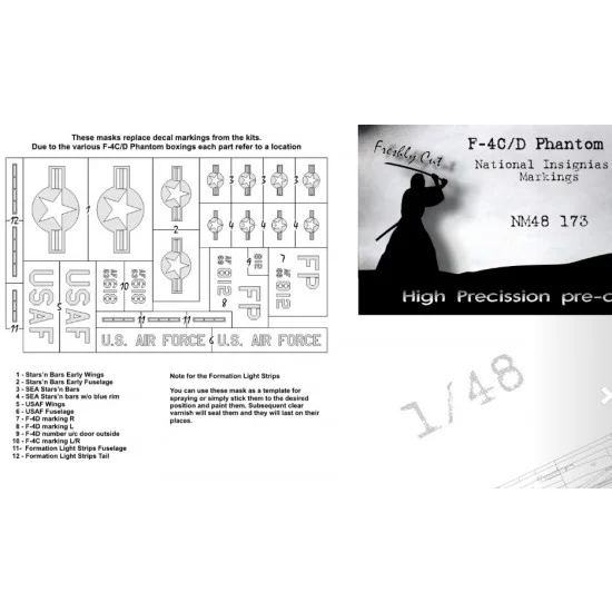 DEAD Design NM48173 1/48 McDonnell Douglas F-4C/D Phantom II National Insignias Masking for Zoukei-Mura
