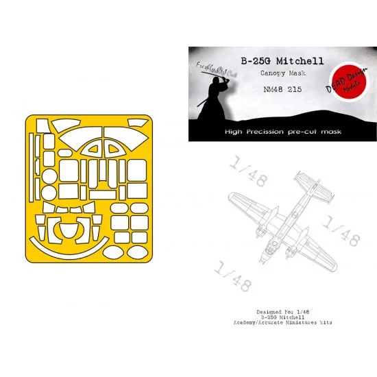 DEAD Design NM48215 1/48 North American B-25G Mitchell Mask for Accurate Miniatures/Academy kits