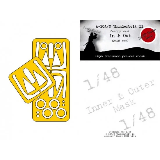 DEAD Design NM48229 1/48 A-10C Thunderbolt II In and Out Masking for Academy kits