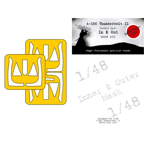 DEAD Design NM48231 1/48 A-10A/C Thunderbolt II In and Out Masking for Hobby Boss kits