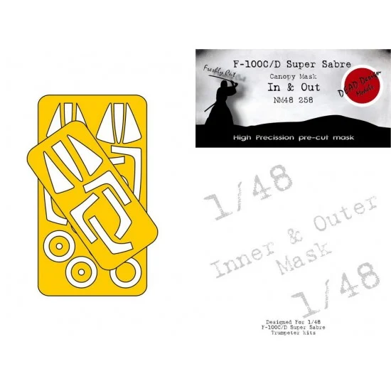 DEAD Design NM48258 1/48 F-100D Super Sabre In and Out Masking for Trumpeter kits