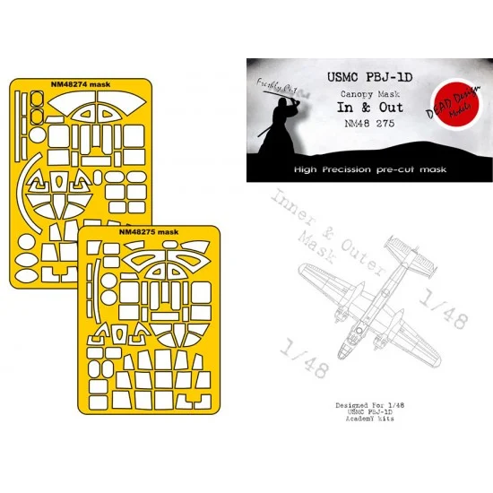 DEAD Design NM48275 1/48 USMC PBJ-1D Mitchell In n Out Masking for Academy kits