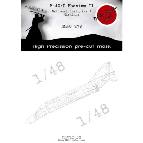 DEAD Design NM48279 1/48 McDonnell Douglas F-4C/D Phantom II National Insignias Masks for Hobby 2000