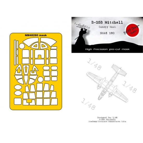 DEAD Design NM48280 1/48 B-25B Mitchell Masking for ACC/Academy kits