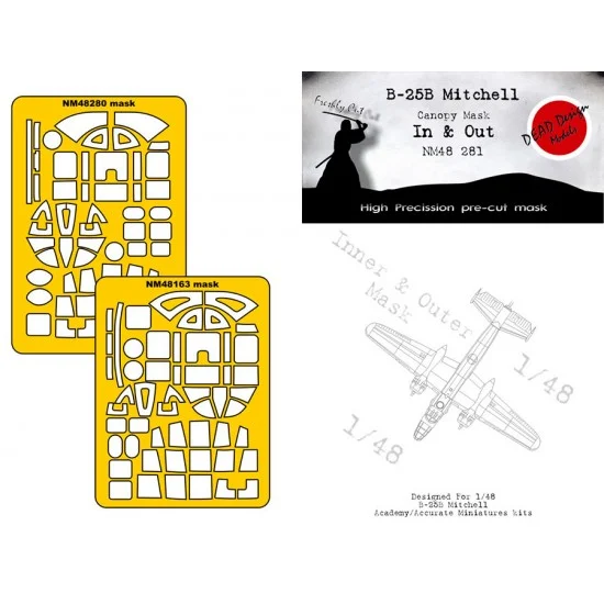 DEAD Design NM48281 1/48 B-25B Mitchell In n Out Masking for ACC/Academy kits