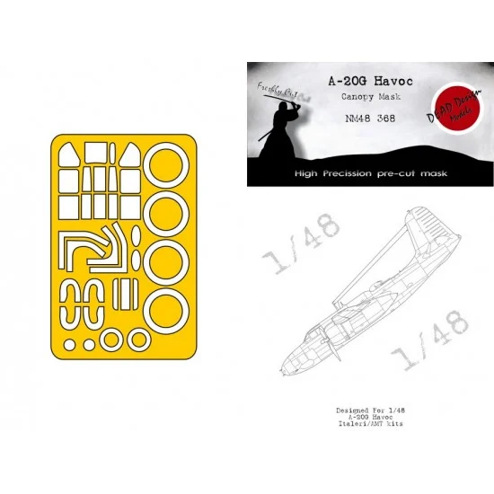 DEAD Design NM48368 1/48 Douglas A-20G Havoc Masks for Italeri/AMT kits