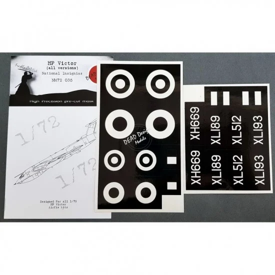 DEAD Design NM72035 1/72 Handley Page H.P. Victor National Insignias Masking for Airfix kits - Model Planes