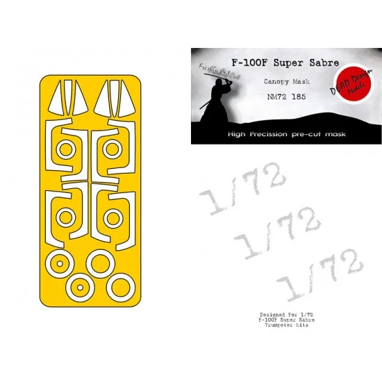 DEAD Design NM72185 1/72 F-100F Super Sabre Masking for Trumpeter kits