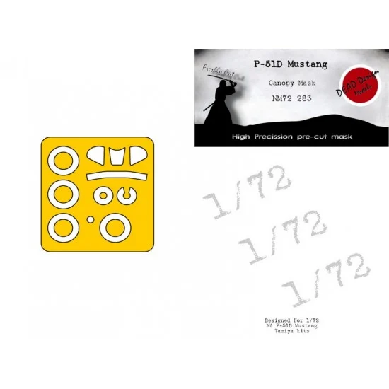 DEAD Design NM72283 1/72 P-51 D Mustang Mask for Tamiya kits