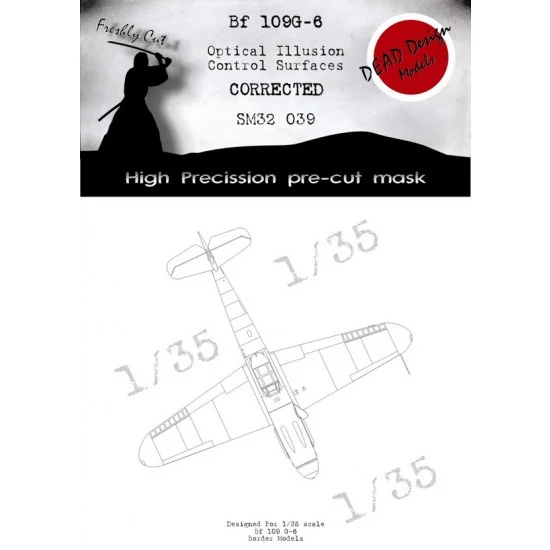 DEAD Design SM32039 1/32 Messerschmitt Bf 109G-6 Control Surfaces Masks for Border kits
