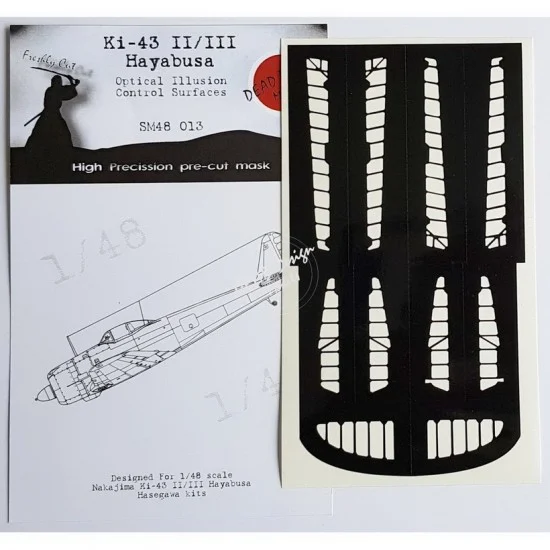 DEAD Design SM48013 1/48 Nakajima Ki-43 II Hayabusa Control Surfaces Masking for Hasegawa