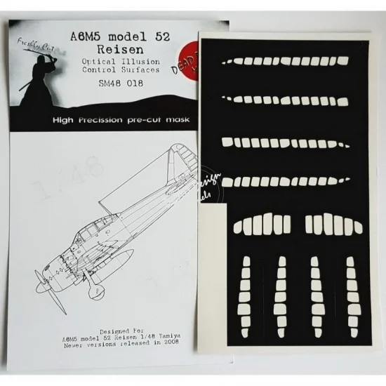 DEAD Design SM48018 1/48 Mitsubishi A6M5 m.52 Reisen Control Surfaces Masking for Tamiya - Model Planes