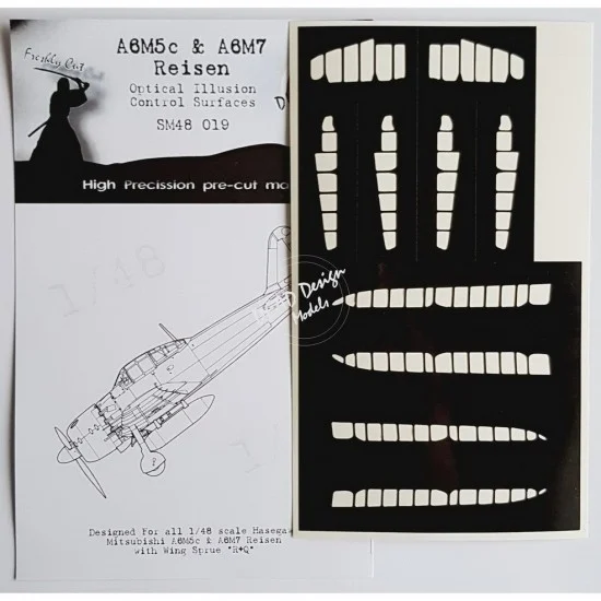 DEAD Design SM48019 1/48 Mitsubishi A6M5c/7 Reisen Control Surfaces Masking for Hasegawa - Model Planes