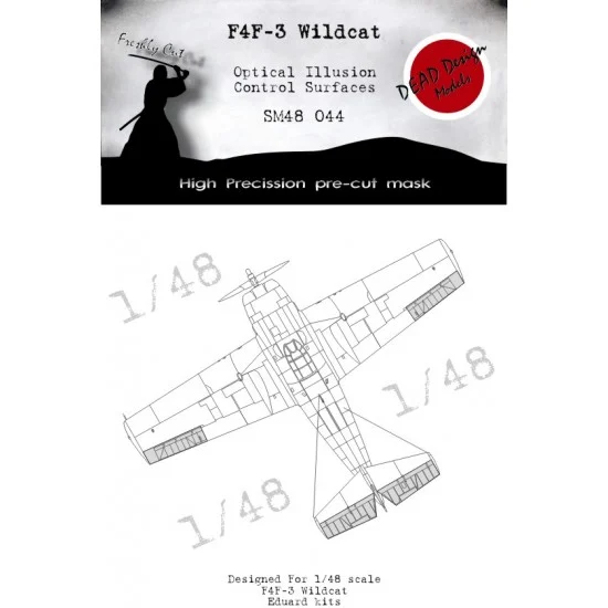 DEAD Design SM48044 1/48 Grumman F4F-3 Wildcat Control Surfaces Optical Illusion Masking for Eduard kits