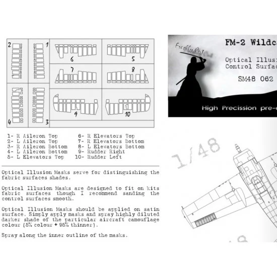 DEAD Design SM48062 1/48 Grumman FM-2 Wildcat Masks for Eduard kits