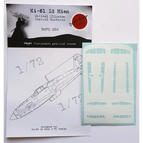 DEAD Design SM72003 1/72 Kawasaki Ki-61 Id Hien Control Surfaces Masking for Tamiya kits