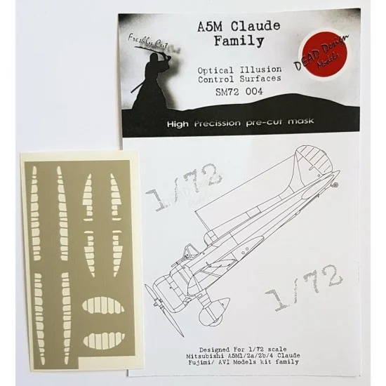 DEAD Design SM72004 1/72 Mitsubishi A5M Claude Control Surfaces Masking for Fujimi kits - Model Planes