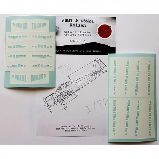 DEAD Design SM72005 1/72 Mitsubishi A6M1/2a Reisen (set for both) Masking for Fine Molds - Model Planes
