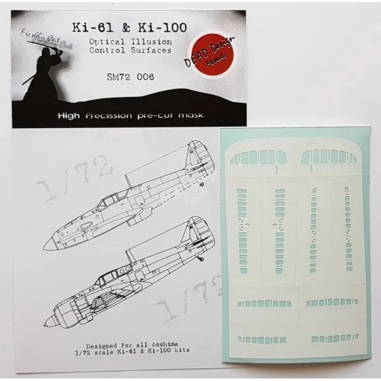 DEAD Design SM72006 1/72 Kawasaki Ki-61 I/II Hien Control Surfaces Masking for Aoshima kits