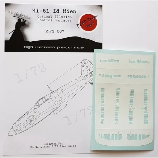DEAD Design SM72007 1/72 Kawasaki Ki-61 I Hien Control Surfaces Masking for Fine Molds