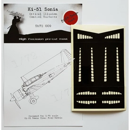 DEAD Design SM72009 1/72 Mitsubishi Ki-51 Sonia Control Surfaces Masking for Clear Prop kits