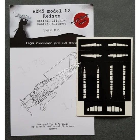 DEAD Design SM72019 1/72 Mitsubishi A6M5 m.52 Reisen Control Surfaces Masking for Tamiya - Model Planes