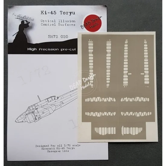 DEAD Design SM72020 1/72 Kawasaki Ki-45 Toryu Control Surfaces Masking for Hasegawa kits