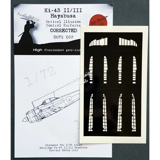 DEAD Design SM72033 1/72 Nakajima Ki-43 II Hayabusa Control Surfaces Masking for Special Hobby