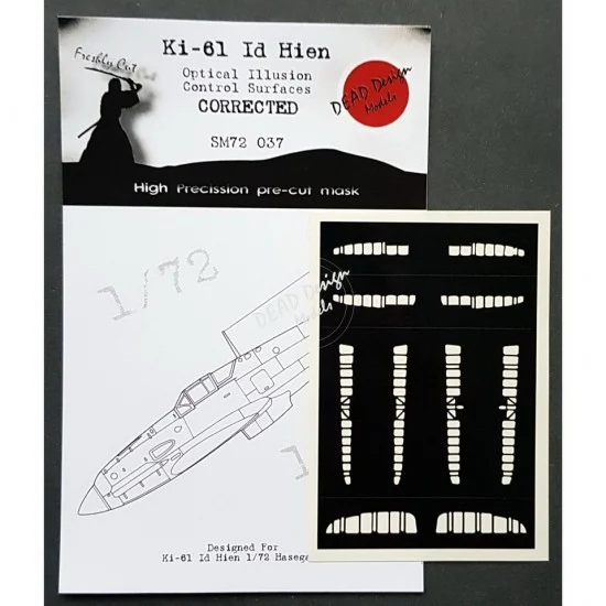 DEAD Design SM72037 1/72 Kawasaki Ki-61 I Hien Control Surfaces Masking for Hasegawa kits