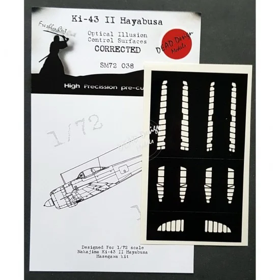 DEAD Design SM72038 1/72 Nakajima Ki-43 II Hayabusa Control Surfaces Masking for Hasegawa