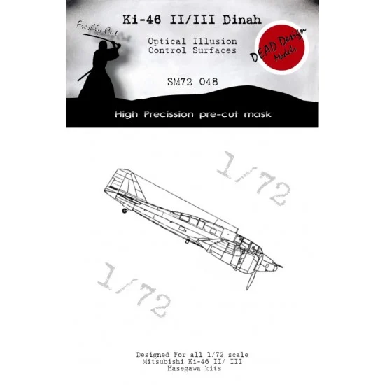 DEAD Design SM72048 1/72 Mitsubishi Ki-46 Dinah Control Surfaces Masking for Hasegawa kits