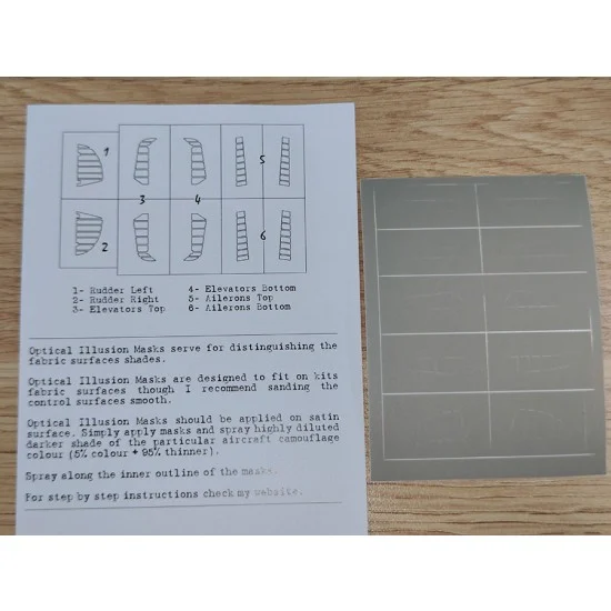 DEAD Design SM72084 1/72 Messerschmitt Bf 109 F Control Surfaces Masking for Eduard kits - Model Planes