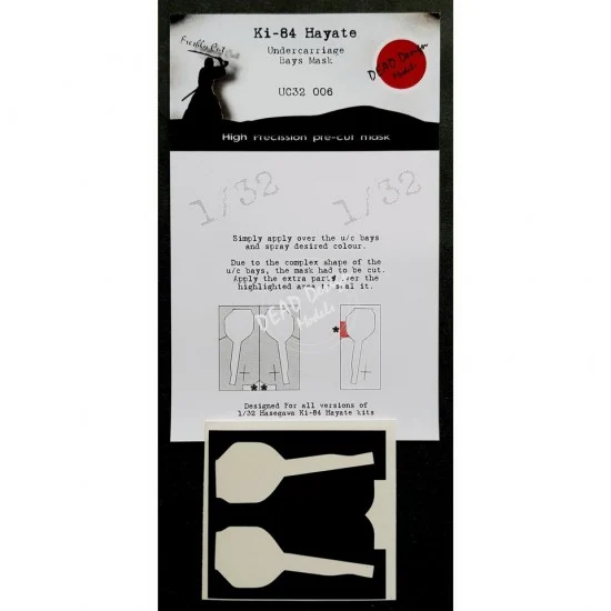 DEAD Design UC32006 1/32 Nakajima Ki-84 Hayate Undercarriage Bays Masking for Hasegawa kits