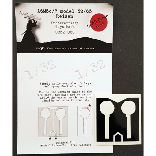 DEAD Design UC32008 1/32 Mitsubishi A6M5/7 Reisen Undercarriage Bays Masking for Hasegawa kits - Model Planes