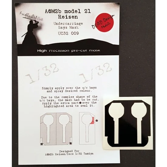 DEAD Design UC32009 1/32 Mitsubishi A6M2b Reisen Undercarriage Bays Masking for Tamiya kits - Model Planes