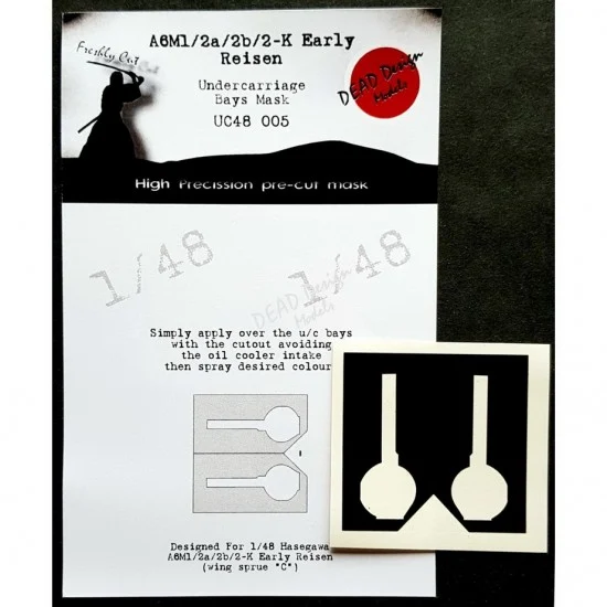 DEAD Design UC48005 1/48 Mitsubishi A6M 1/2/2-K Undercarriage Bays Masking for Hasegawa kits