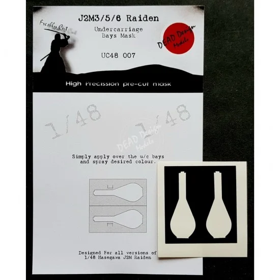DEAD Design UC48007 1/48 Mitsubishi J2M3/5/6 Raiden Undercarriage Bays Masking for Hasegawa kits - Model Planes