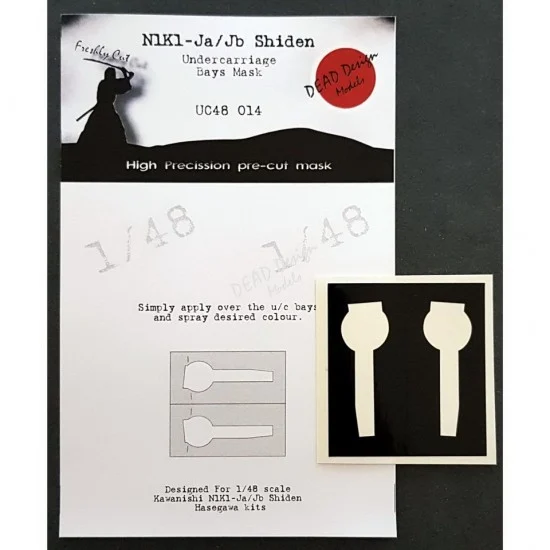 DEAD Design UC48014 1/48 Kawanishi N1K1-j Shiden Undercarriage Bays Masking for Hasegawa kits