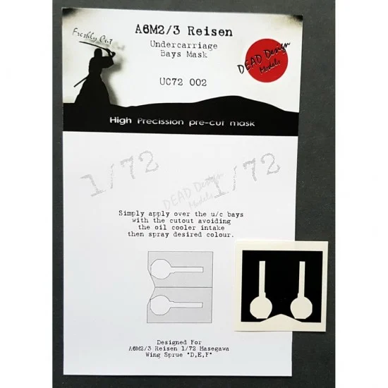 DEAD Design UC72002 1/72 Mitsubishi A6M2/3/5 Undercarriage Bays Masking for Hasegawa kits - Model Planes
