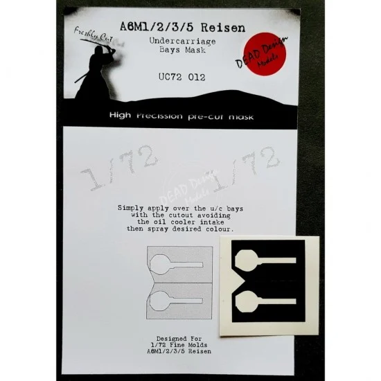 DEAD Design UC72012 1/72 Mitsubishi A6M1/2/3/5 Undercarriage Bays Masking for Fine Molds - Model Planes