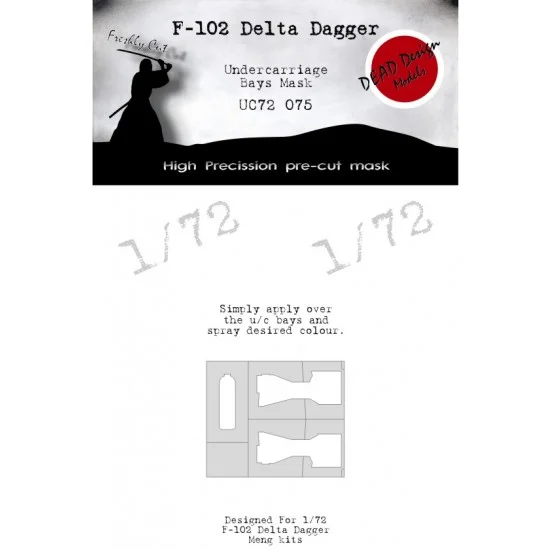 DEAD Design UC72075 1/72 Convair F-102 Delta Dagger Undercarriage Bays Masking for Meng kits