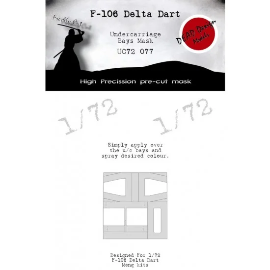 DEAD Design UC72077 1/72 Convair F-106A Delta Dart Undercarriage Bays Masking for Meng kits