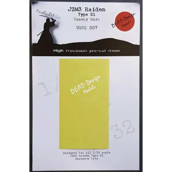 DEAD Design VM32007 1/32 Mitsubishi J2M3 Raiden Canopy Masking for Hasegawa kits - Model Planes