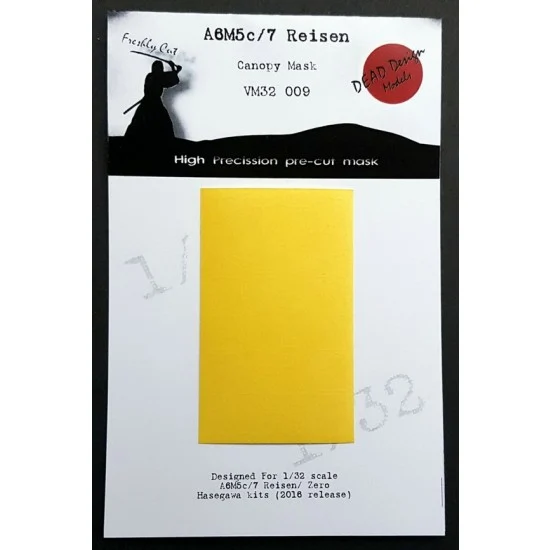 DEAD Design VM32009 1/32 Mitsubishi A6M5c/7 Reisen Canopy Masking for Hasegawa kits - Model Planes