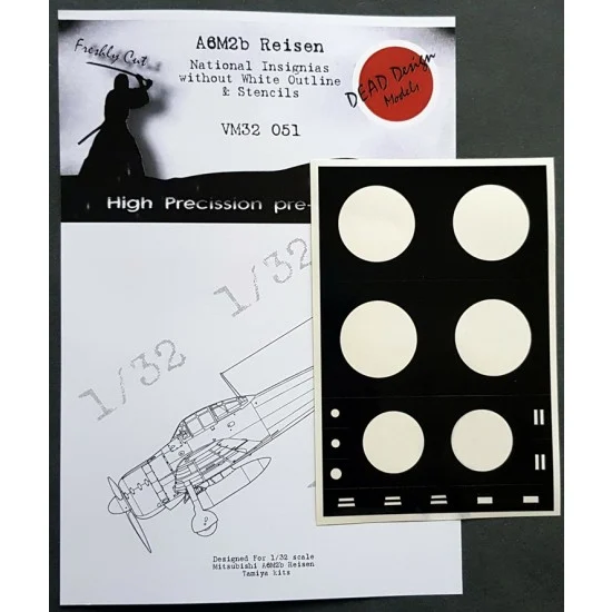 DEAD Design VM32051 1/32 Mitsubishi A6M2b National Insignias Masking for Tamiya kits - Model Planes