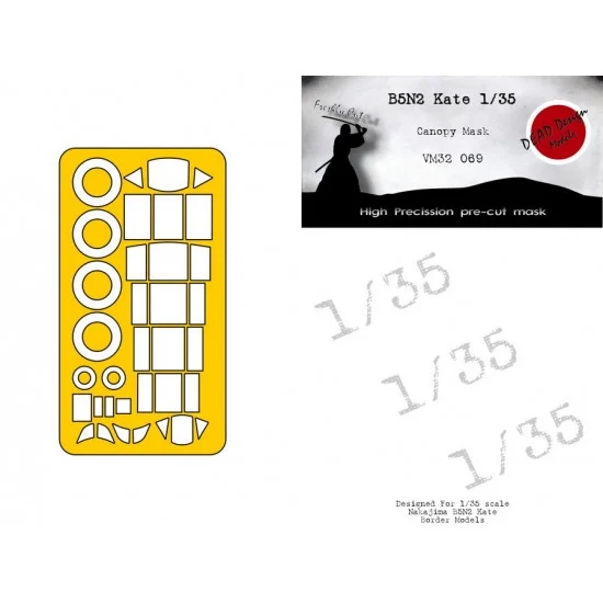 DEAD Design VM32069 1/35 Nakajima B5N2 Kate Masking for Border Model kits - Model Planes